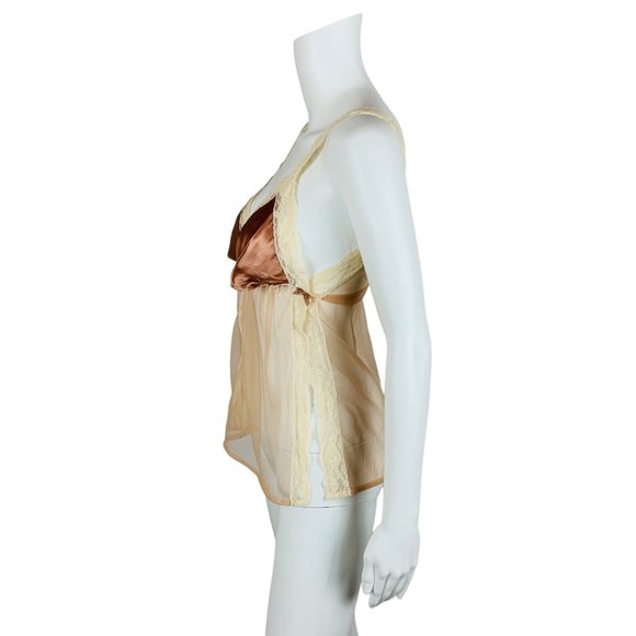 Vintage 80s Lingerie Top Cone Bra Nylon Camisole Neglige A Nuit OS - Picture 7 of 10